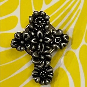 BSD Flower Cross pin or tie tack